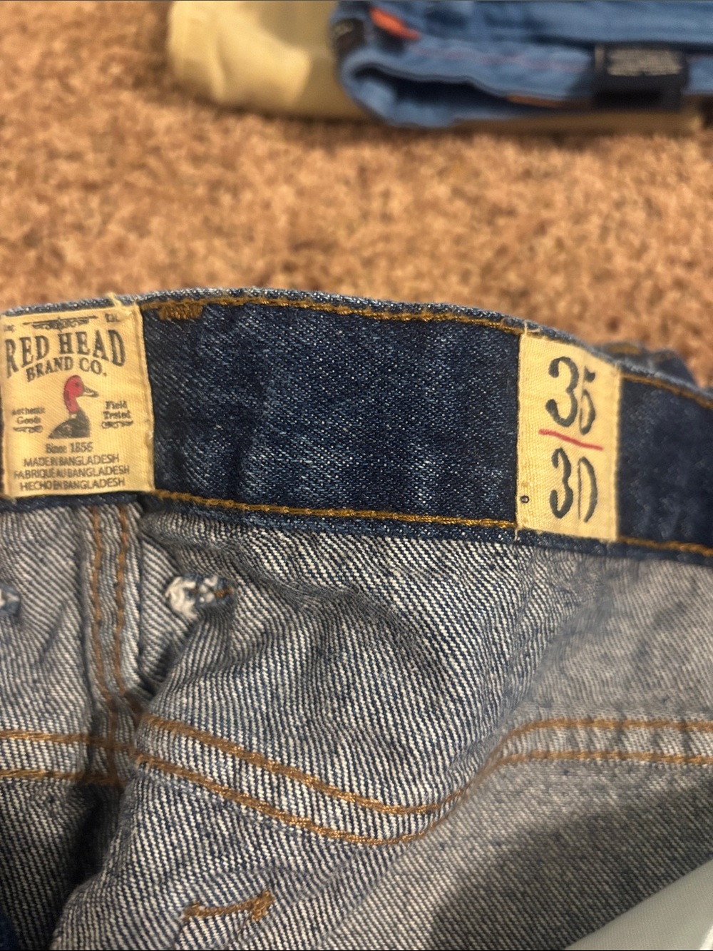 RedHead Men's Dark Blue Denim Relaxed Jeans
